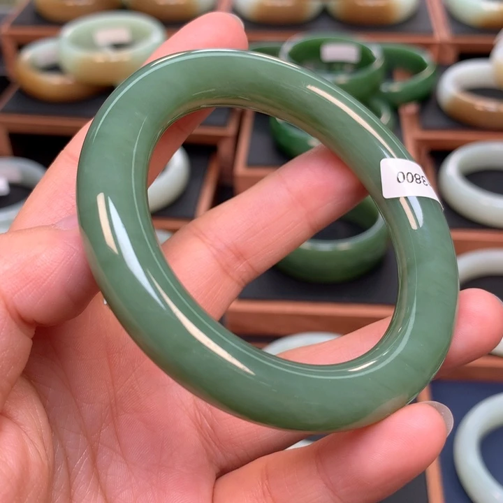 和田玉（碧玉）手镯未镶嵌55