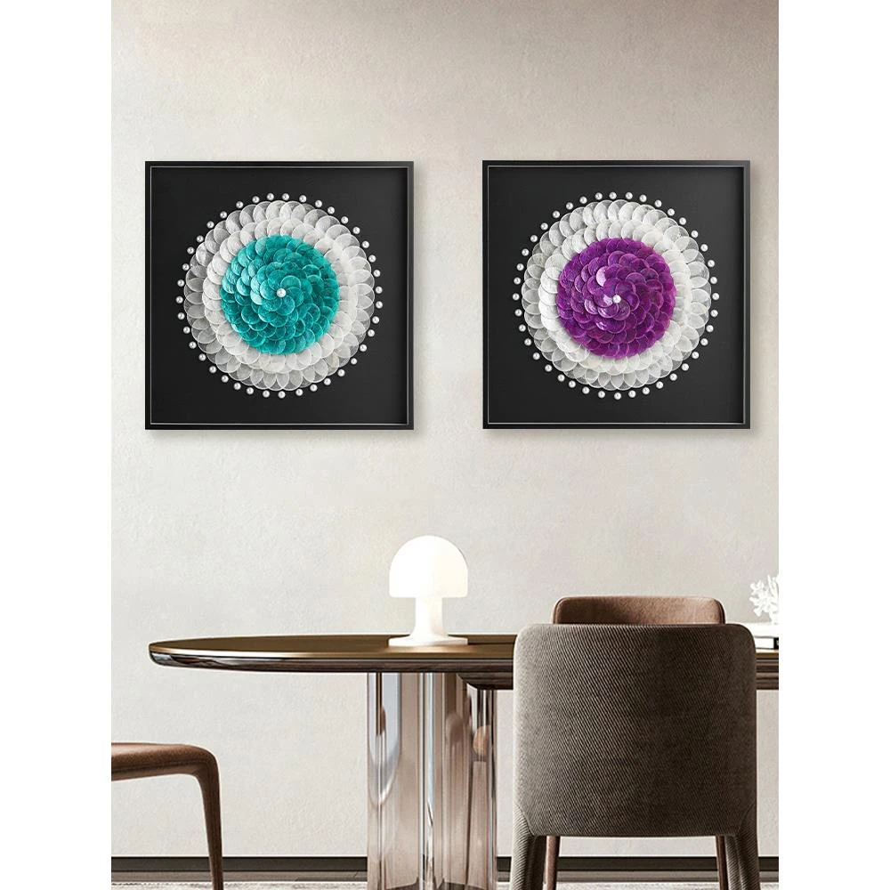 法式轻奢贝壳装饰画高级感客餐厅沙发背景墙现代挂画玄关聚彩壁饰