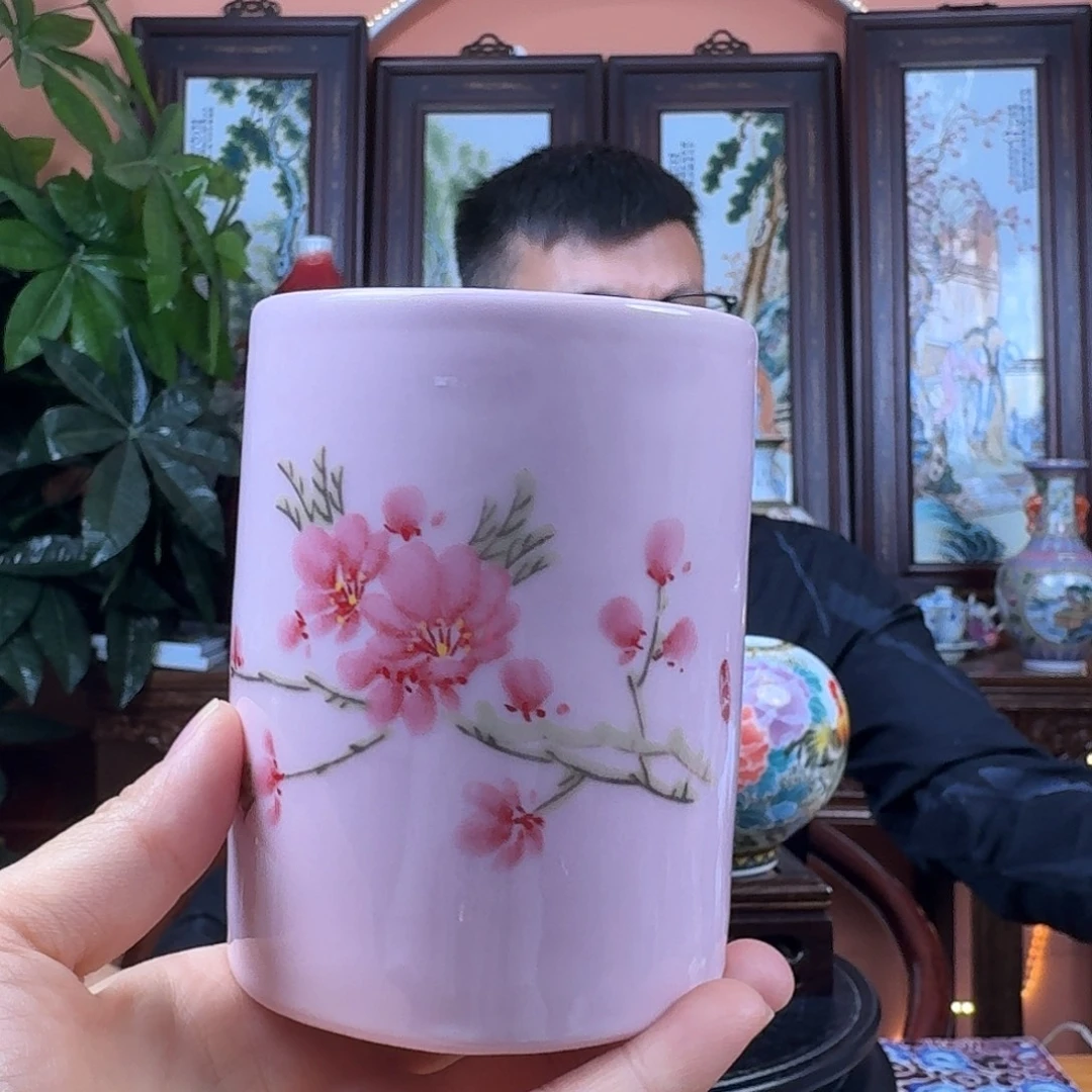 陶摆件景德镇陶瓷手工笔筒