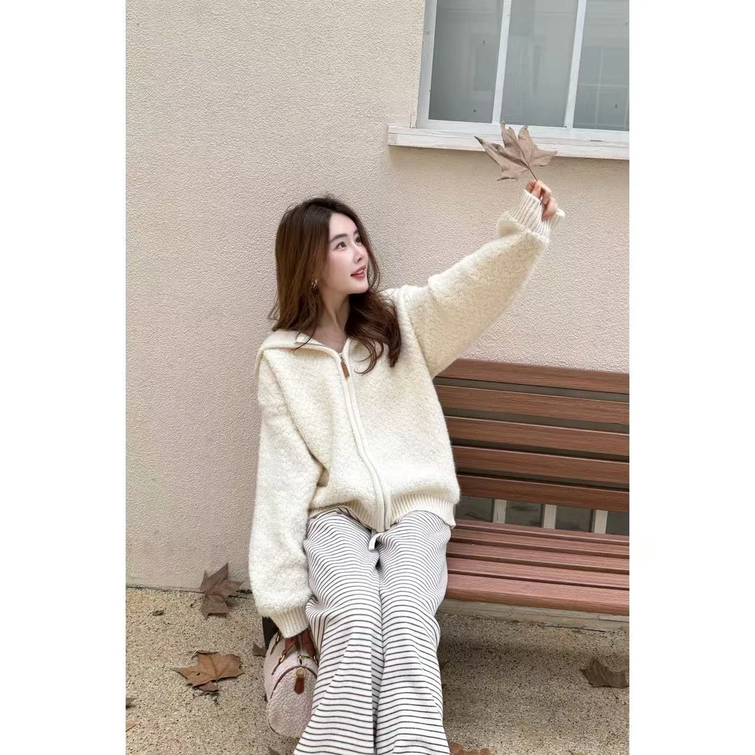 【慵懒风连帽拉链毛衣】小允姐姐2025新款时尚高级毛衣