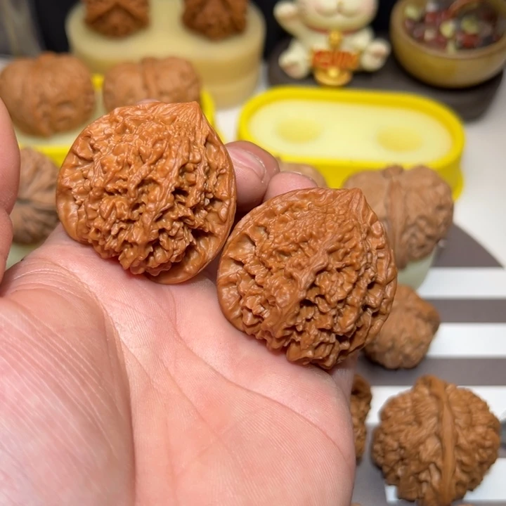 如***意把件文玩核桃43百花山