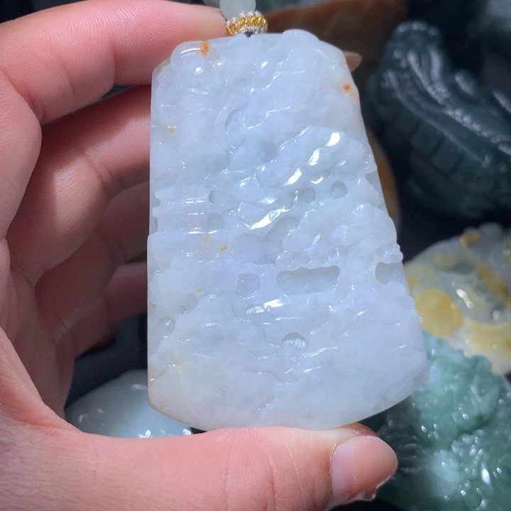 翡翠未镶嵌颈饰保真天然A货翡翠