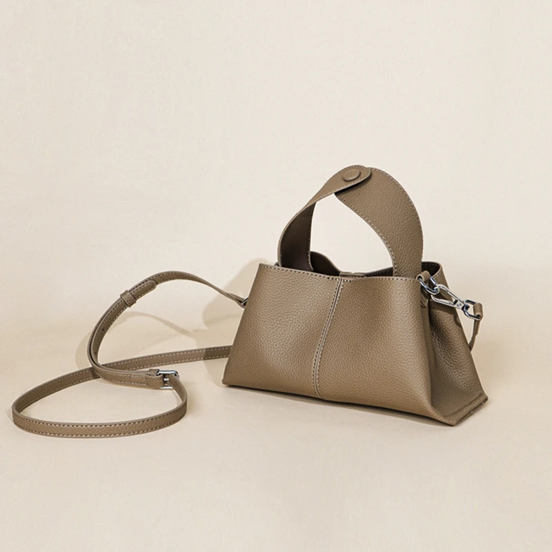 小众潮流手提款休闲女士牛皮软皮包包双肩包肩包单根
