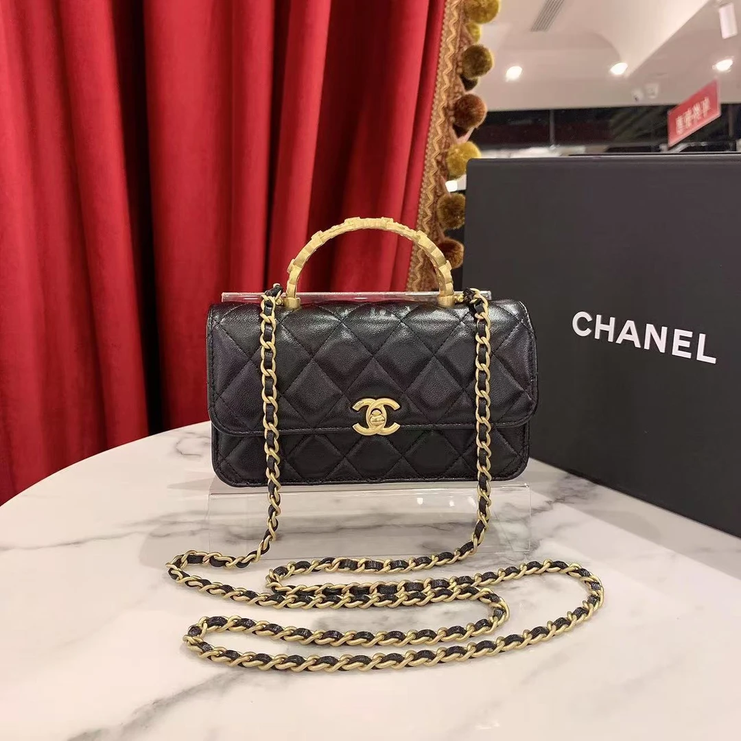 95新 Chanel/香奈儿 GGS丨24S镂空手柄woc mini 黑金/88038256