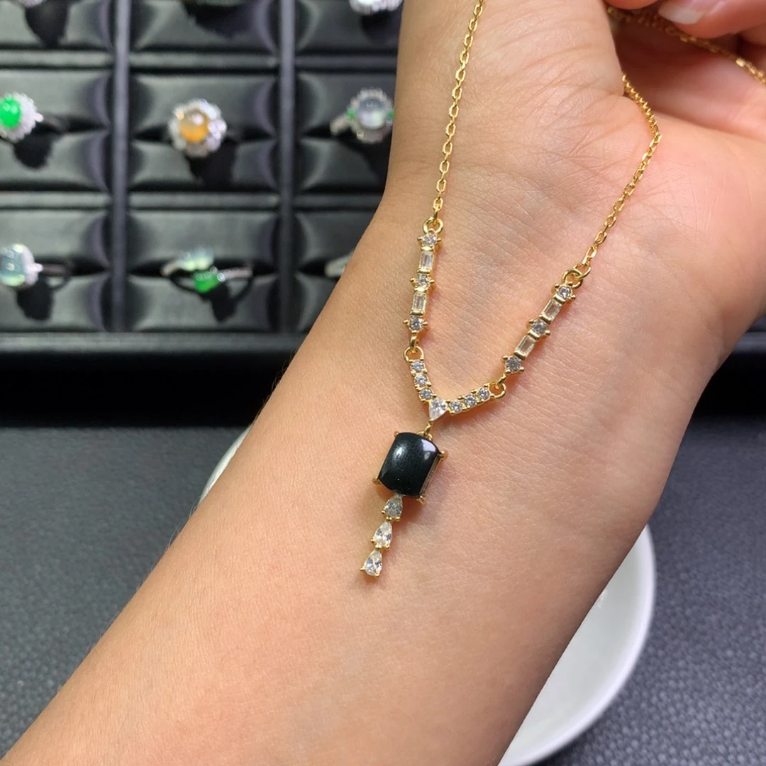 翡翠银S925镶嵌颈饰