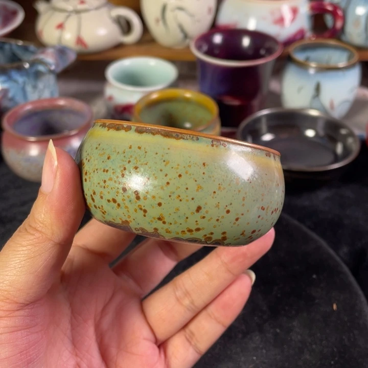 摆件钧瓷碳烧禅定杯