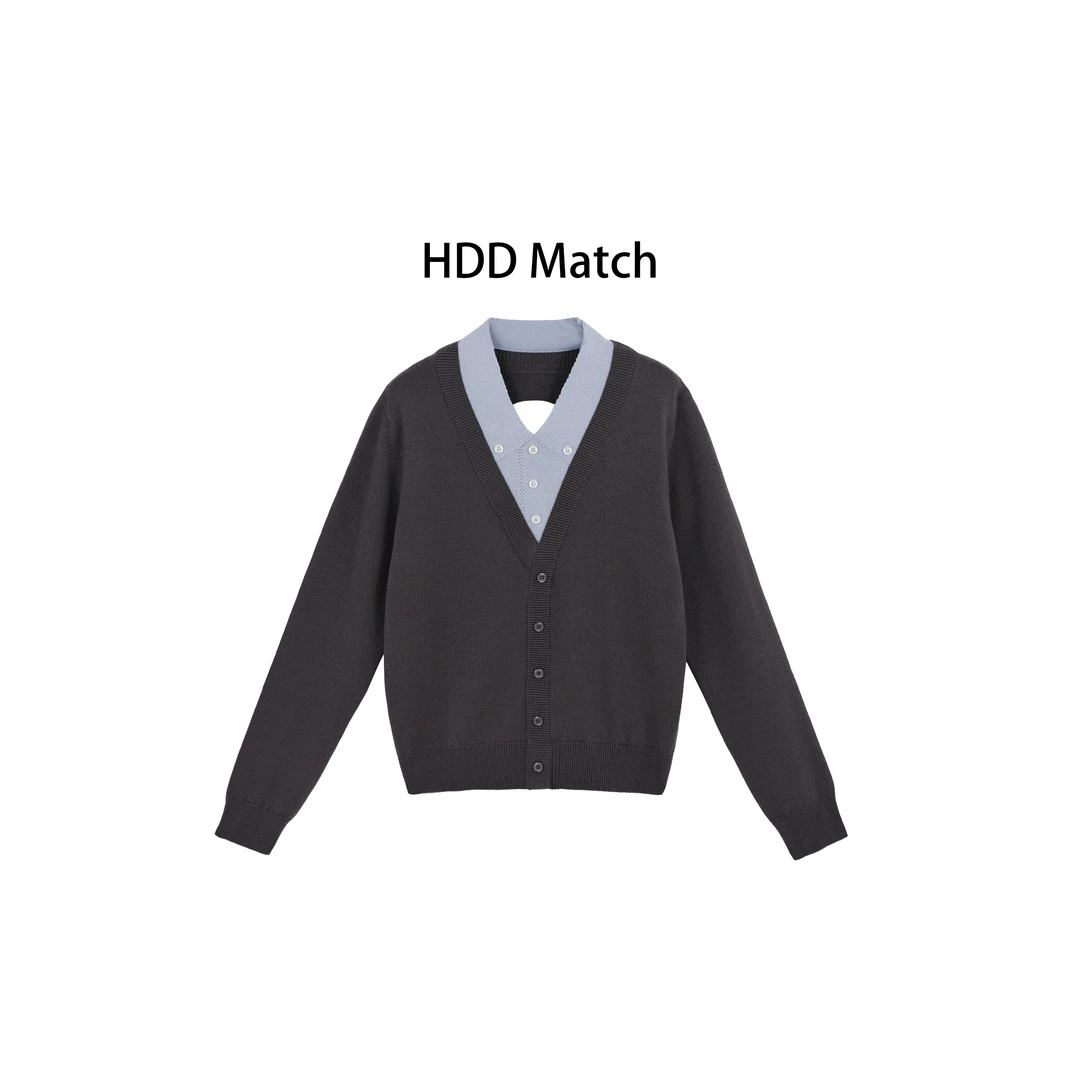 HDD- "拼色美学"  100%羊毛 拼色针织慵懒宽松毛衣 Y8396