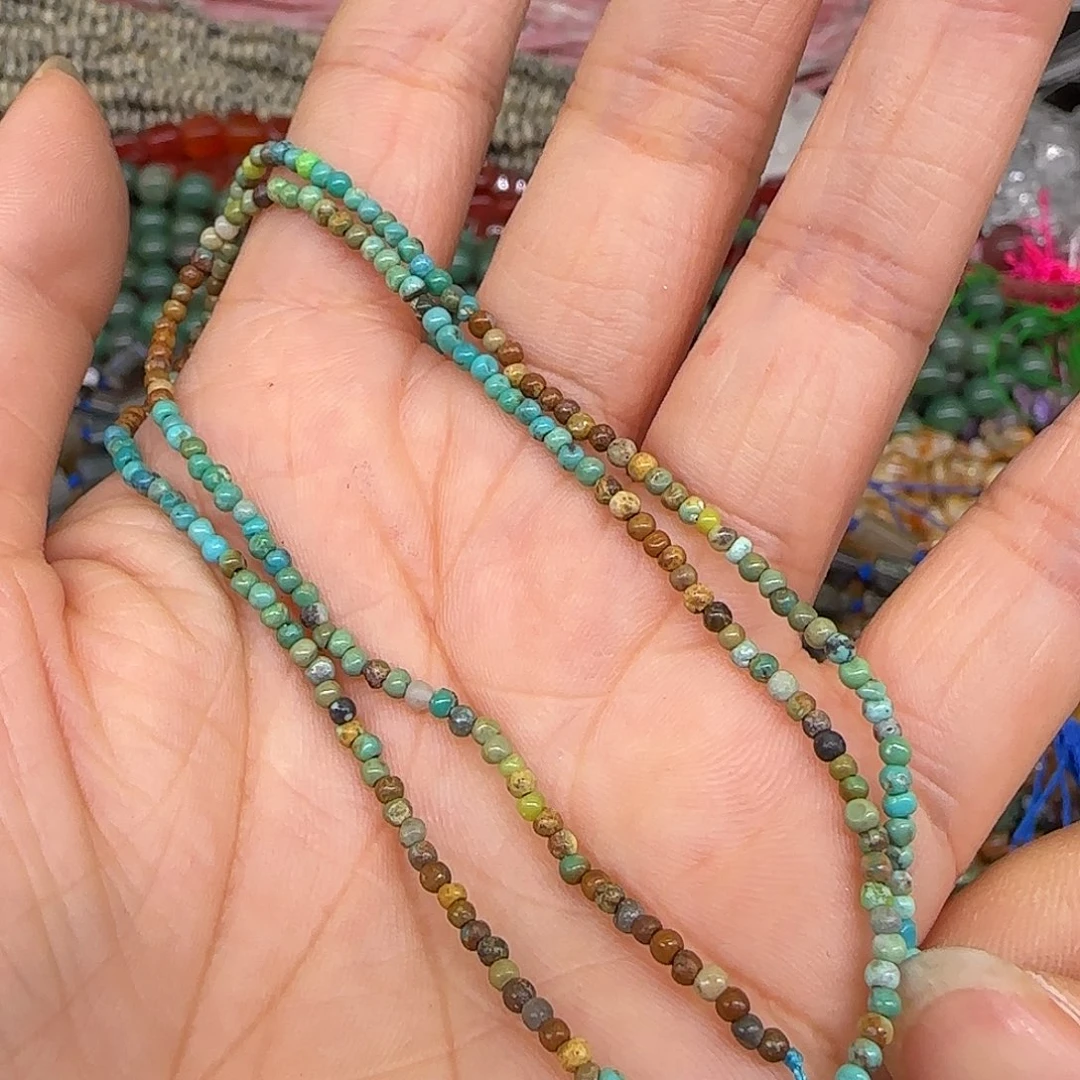 玛瑙/玉髓合金珠宝半成品2mm彩虹链一条01
