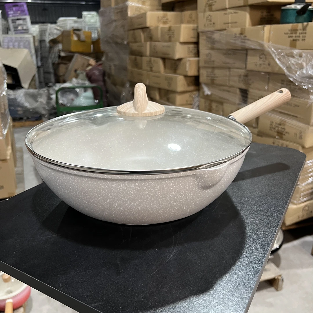 卡家佰丽系列32CM不沾炒锅明火电磁炉通用不挑炉灶