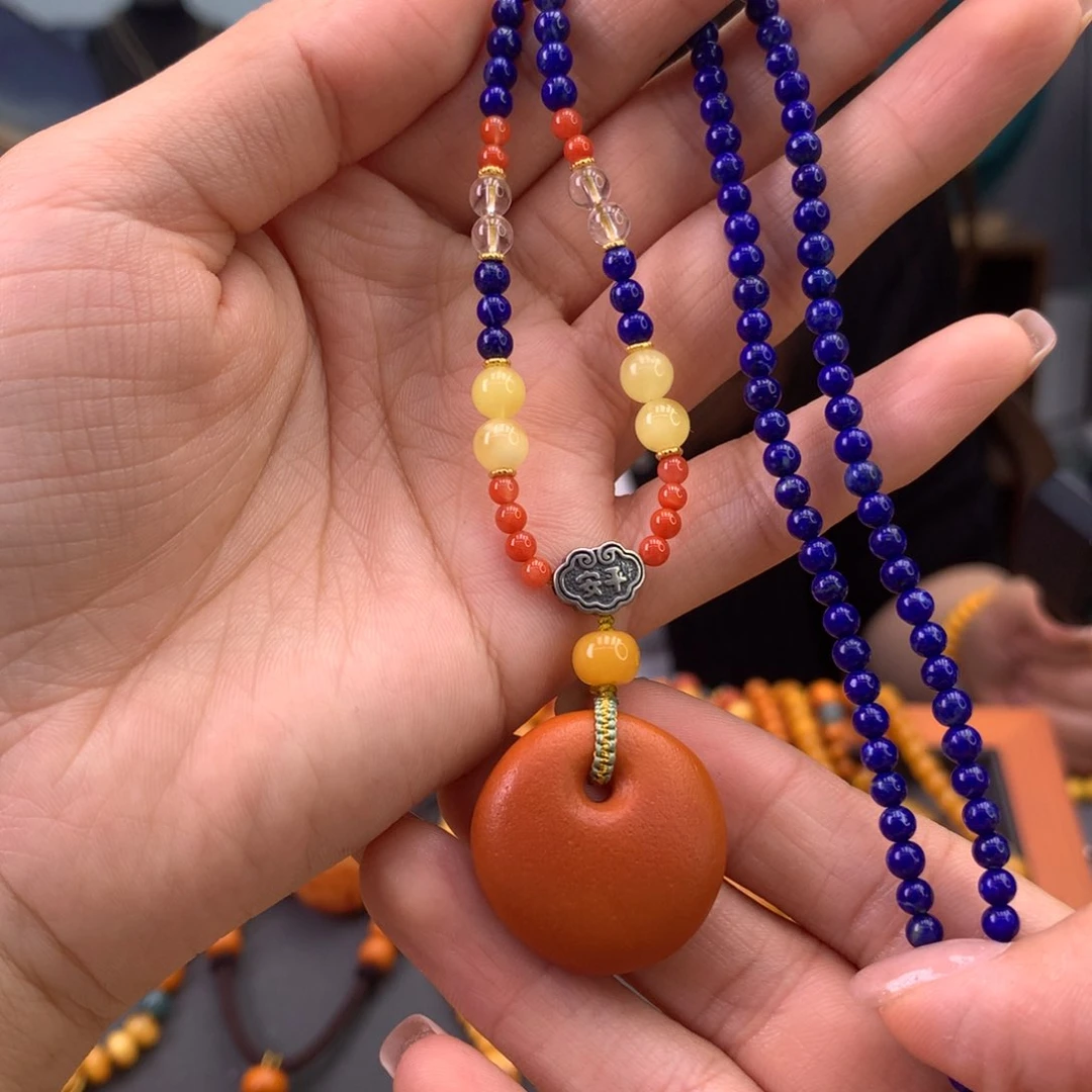 未镶嵌颈饰蜜蜡天然