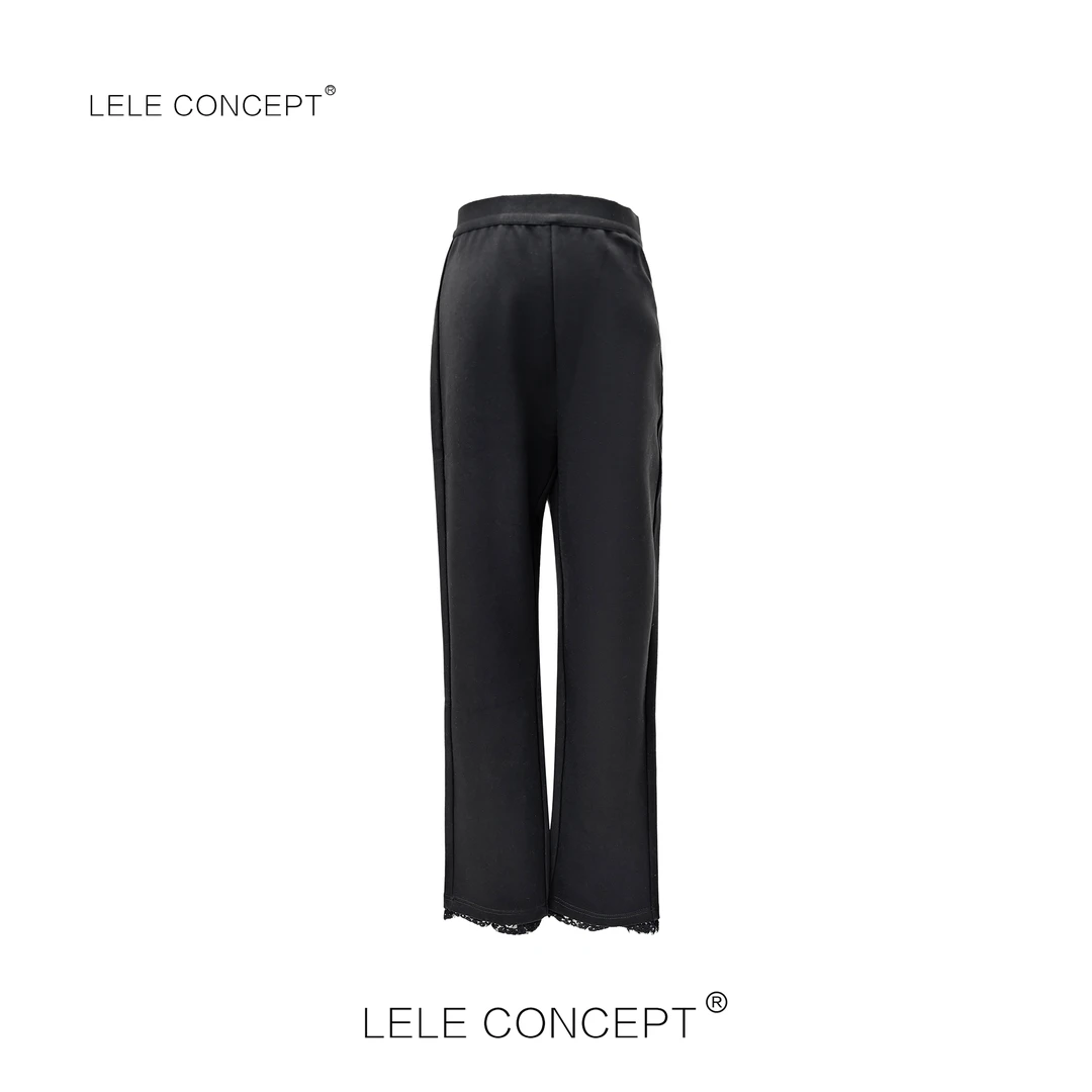 LELE CONCEPT｜「夭夭」 时装优雅气质款蕾丝边小脚裤K0346