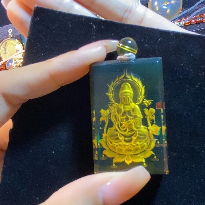 蓝珀未镶嵌珠宝奇石墨西哥蓝珀观音