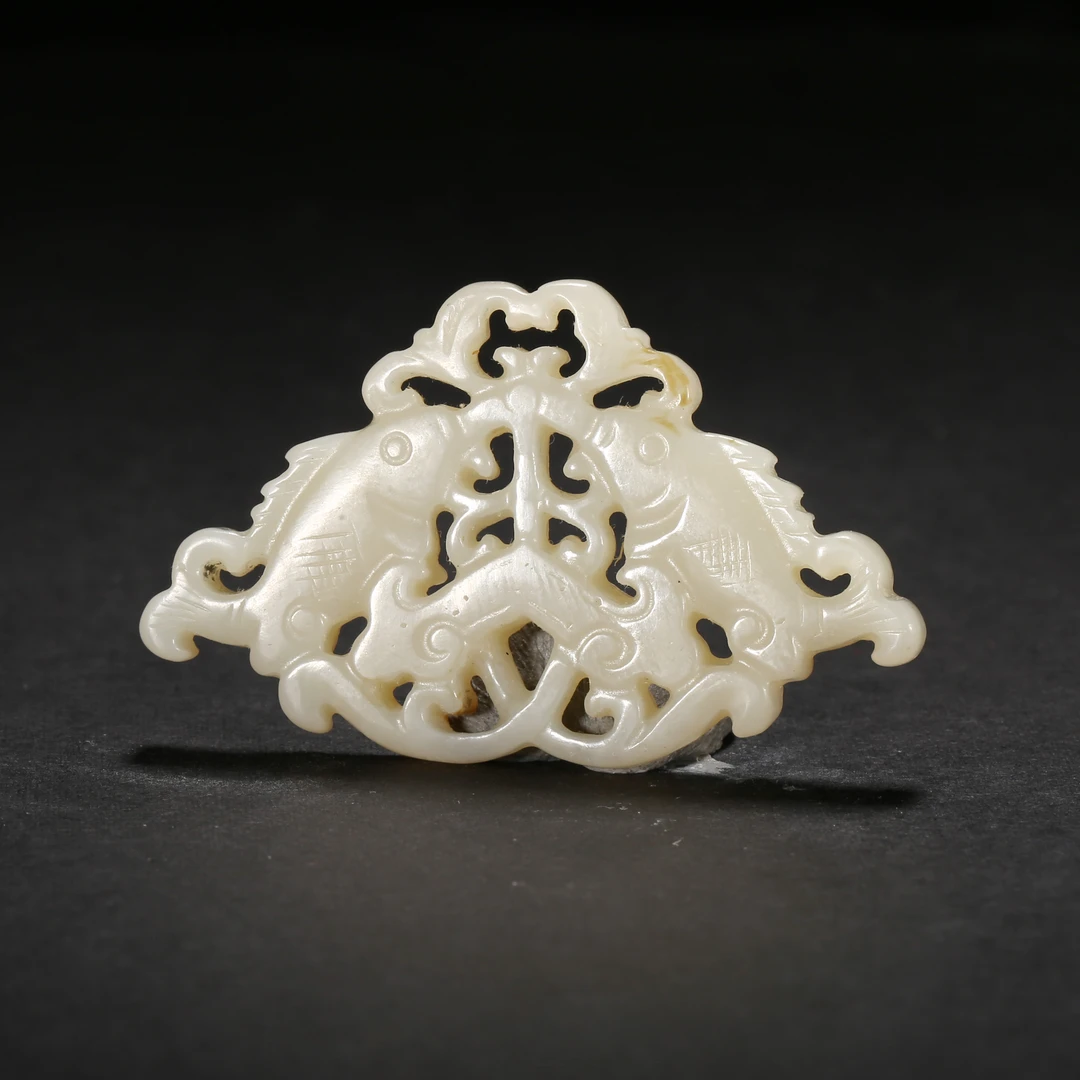 清代*连年有余白玉佩/13JTY3965/和田玉【北京文博】