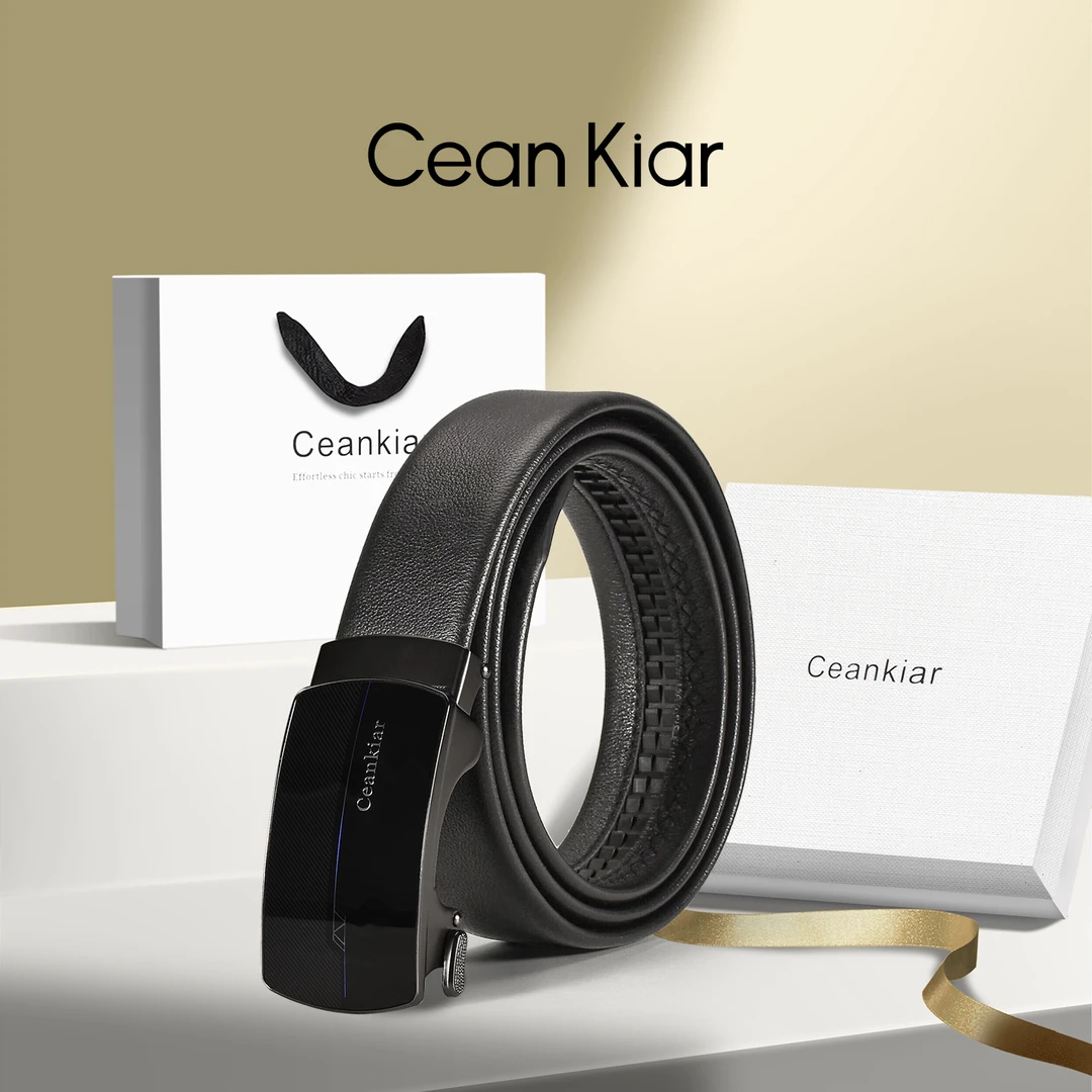 Ceankiar男士真皮皮带实用高端自动扣腰带男生送老公爸爸生日礼物