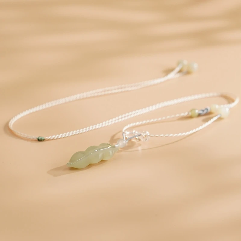 【四季】和田玉四季豆轻奢百搭国风项链多样性发一