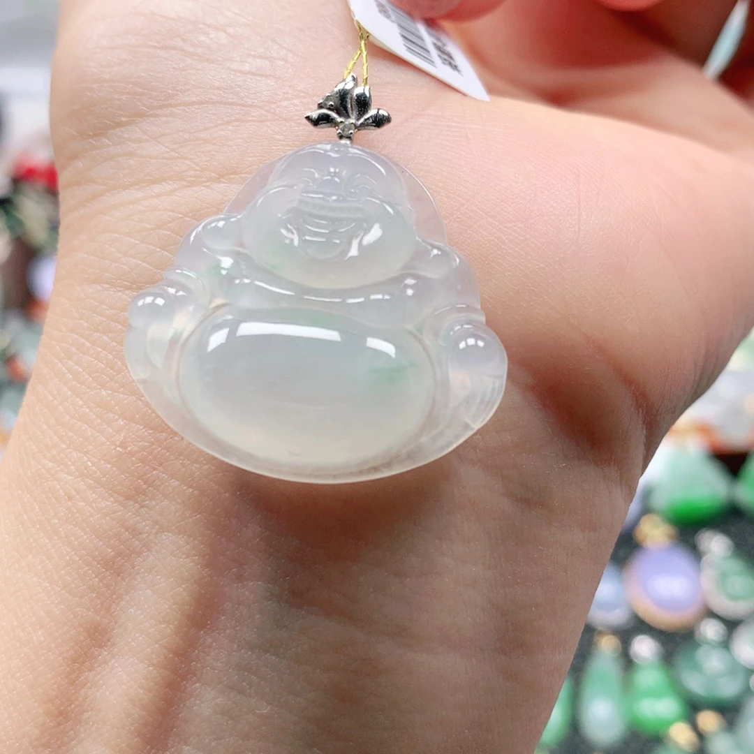 吊坠(不含链)18K金镶嵌翡翠