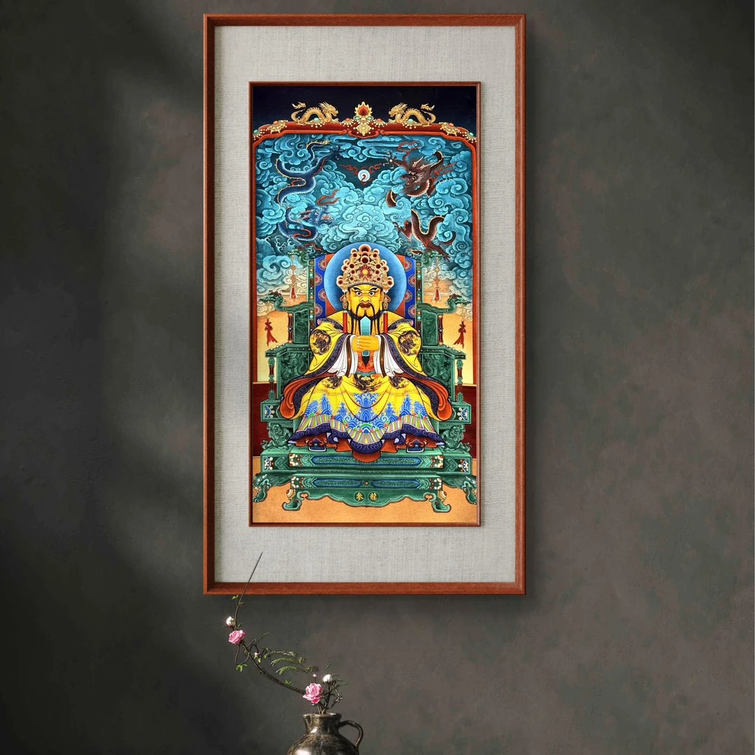 龙五爷财、神高清高端精装家办公室茶室书房装饰画