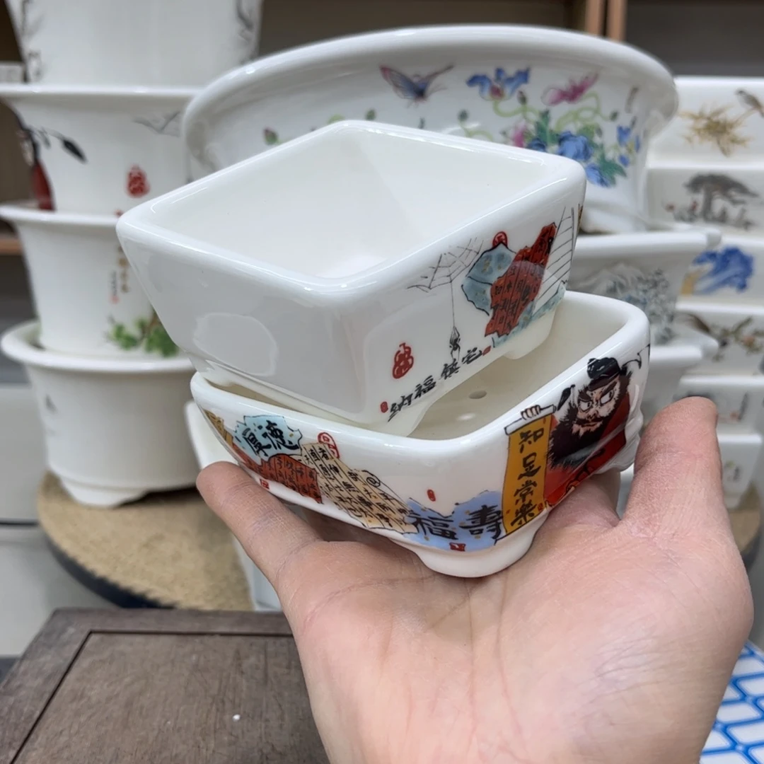 陶瓷张****好高温贴花2只花盆