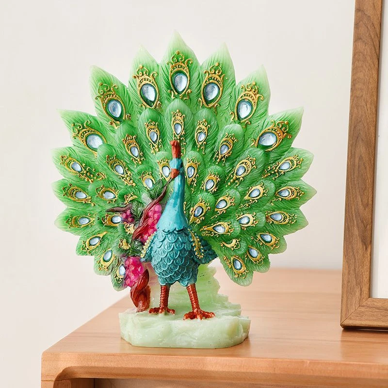 孔雀开屏摆件客厅电视柜玄关茶几家居酒柜装饰品开业乔迁新居送礼