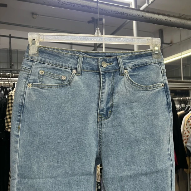 MAC春夏秋新款百搭日常高弹力高腰后开衩女款牛仔裤