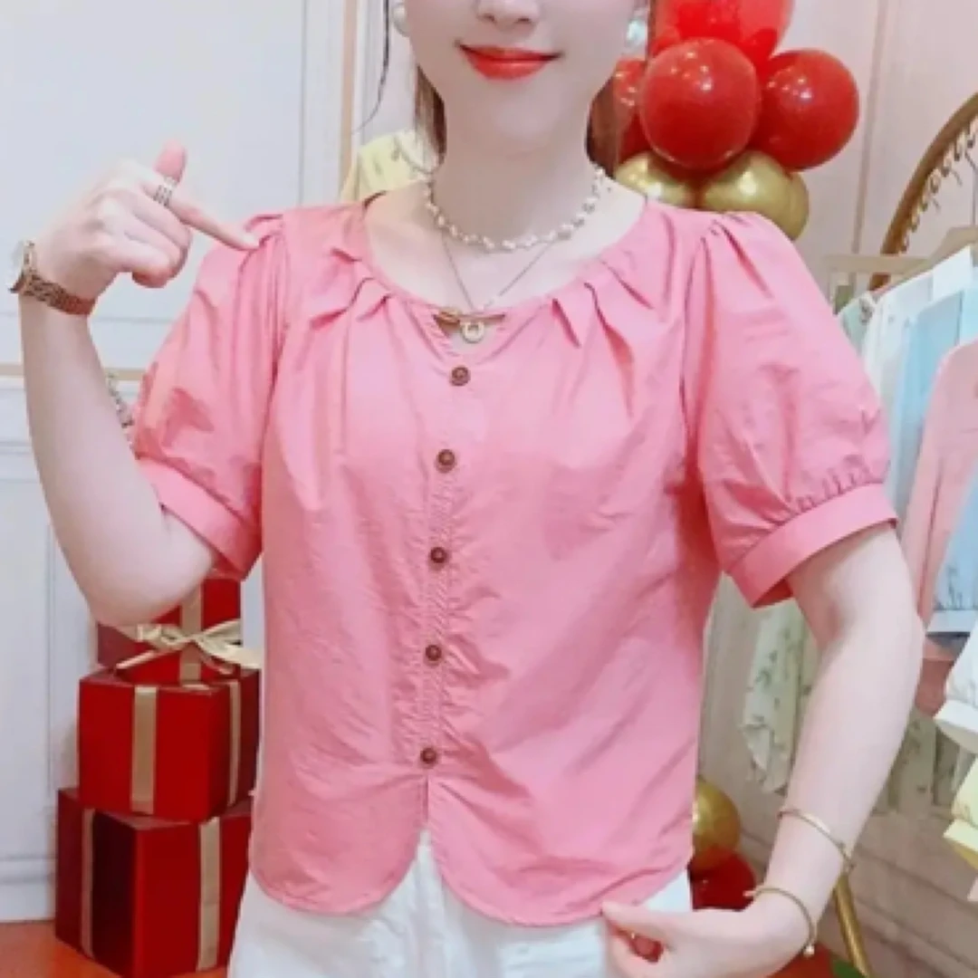 723-夏季新款气质休闲显瘦超时尚简约减龄衬衫百搭复古