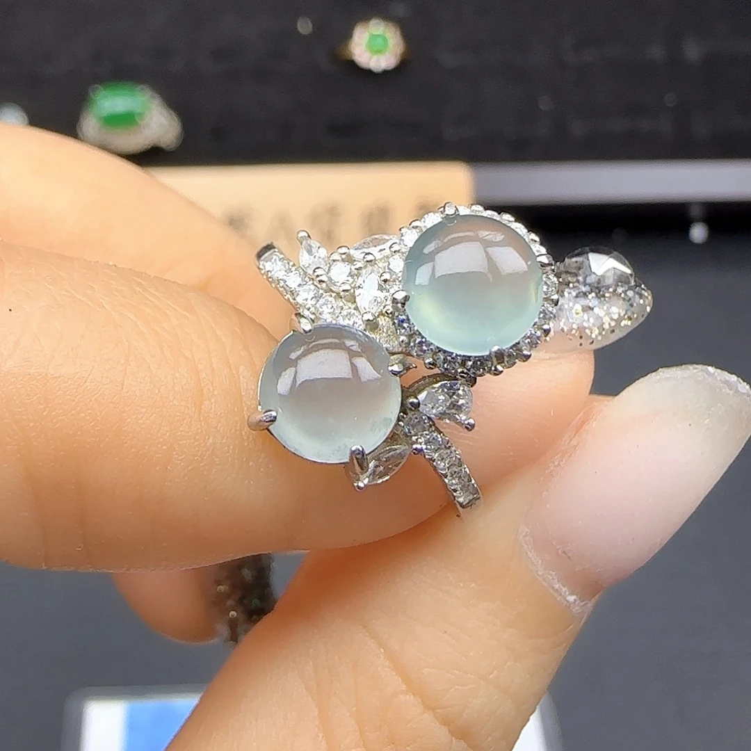 银S925镶嵌戒指翡翠