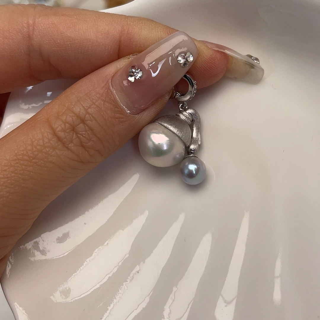 吊坠(不含链)海水珍珠银S925镶嵌