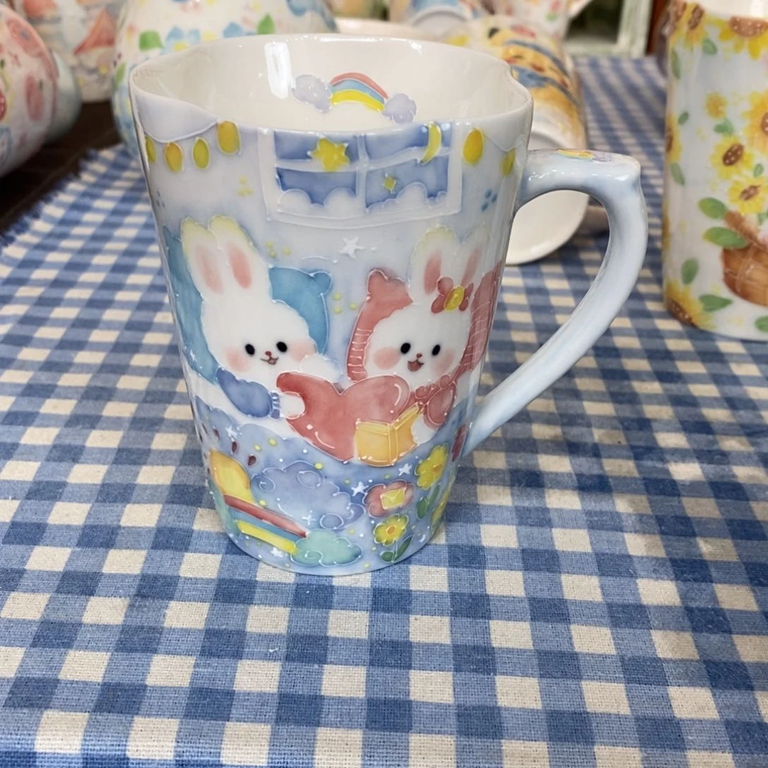 瓷片慕*爱心兔子马克杯微瑕