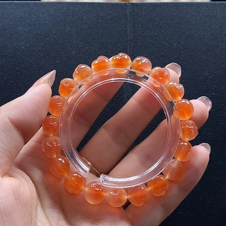 玛瑙/玉髓未镶嵌手链佛头