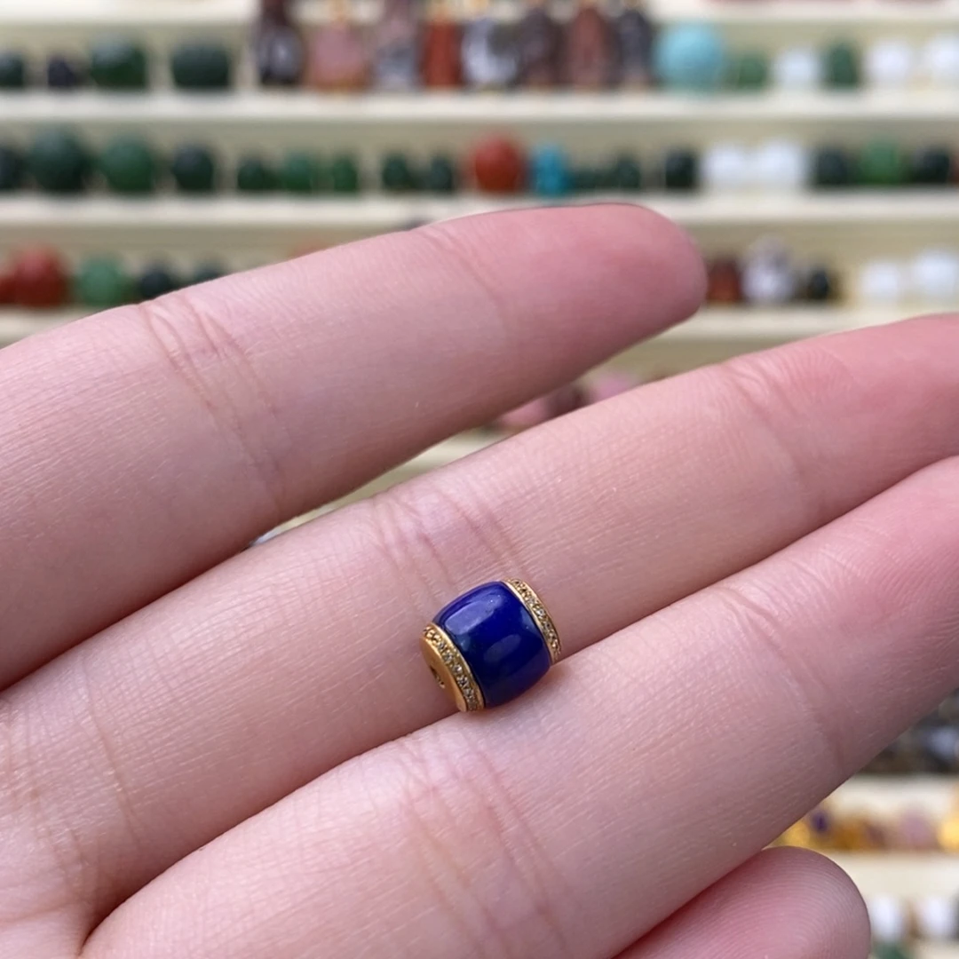 青金石18K金镶嵌颈饰单珠