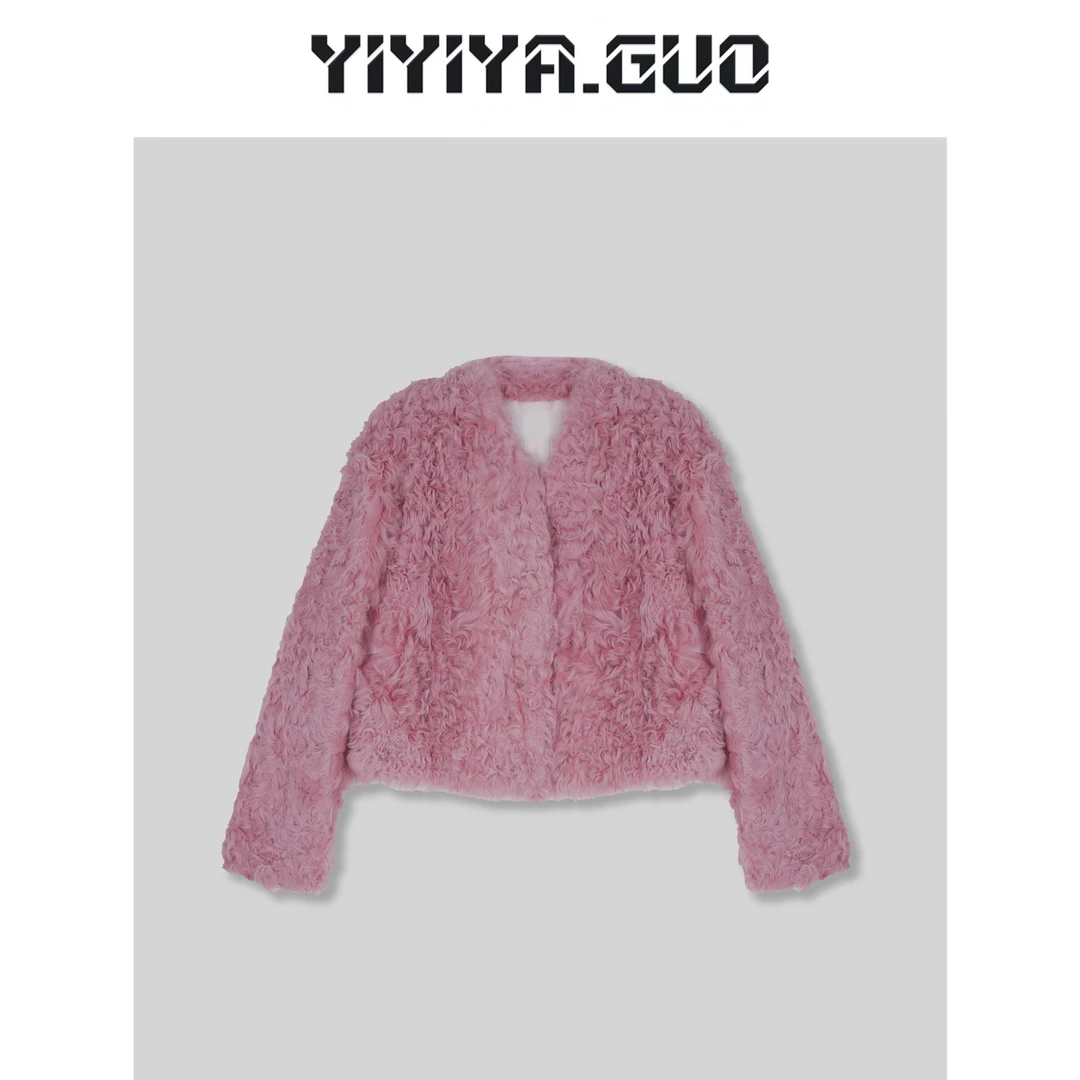 yiyiya.Guo艺艺吖/【高奢线·粉仙踪】粉色立领外套20242452