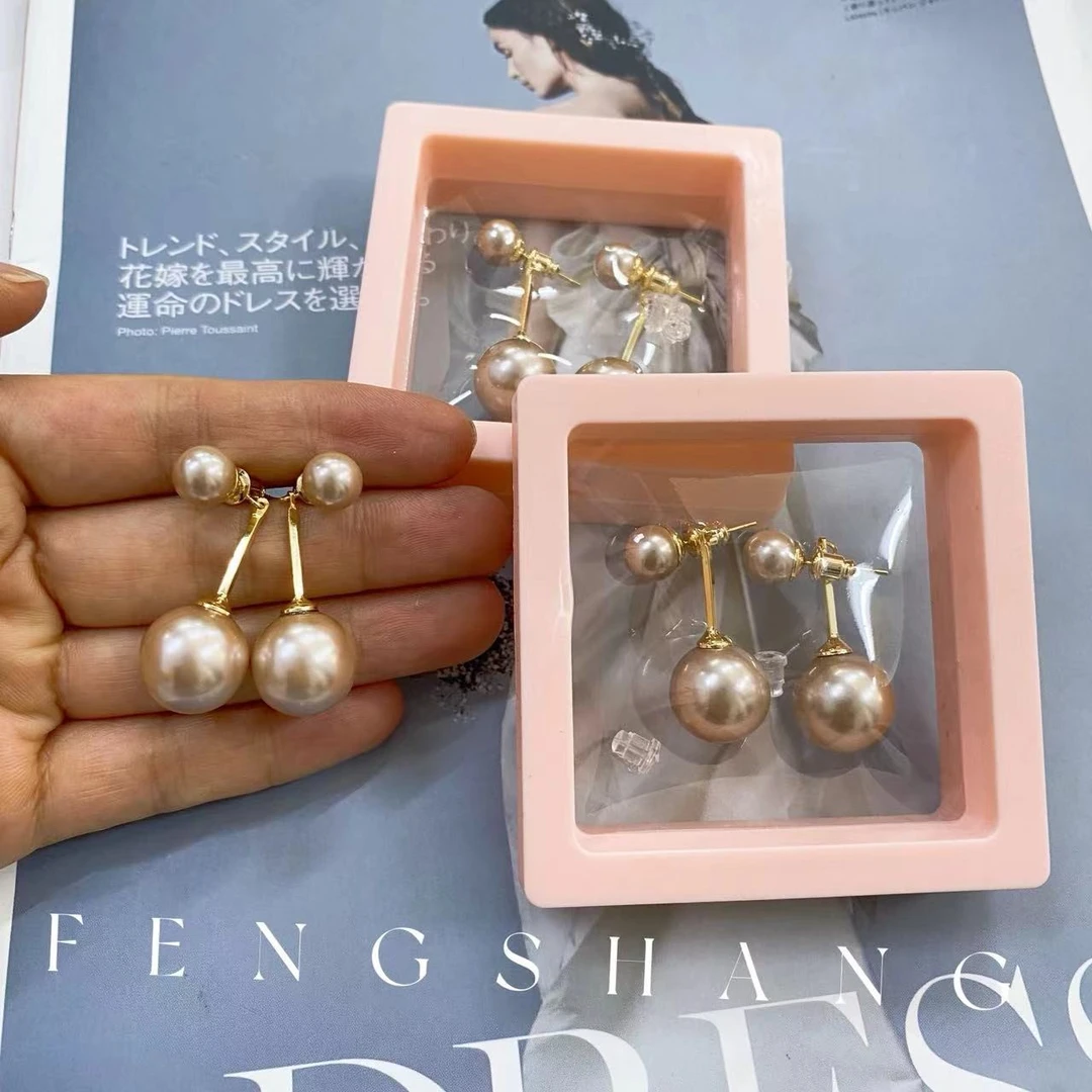 铜合金仿珍珠耳饰 韩系高质感百搭轻奢气质两戴大小珍珠女简约