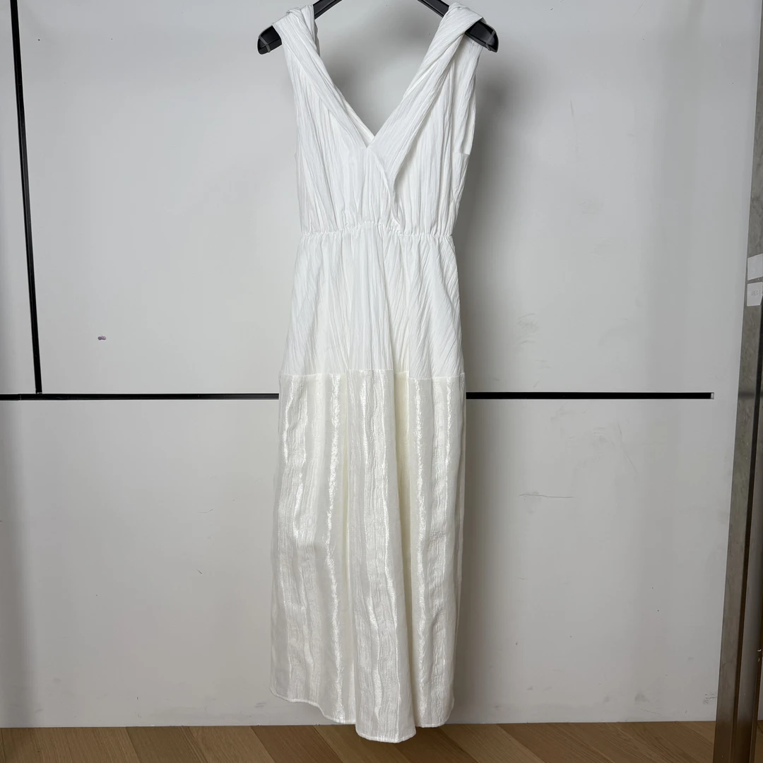 【ZHIXIAO】夏季新款：V领拼接连衣裙93183