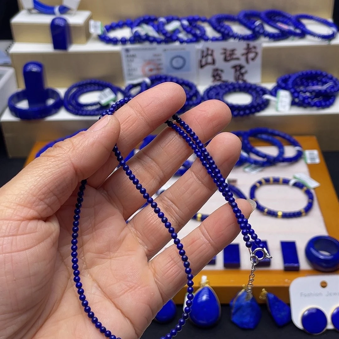 青金石项链银S925镶嵌