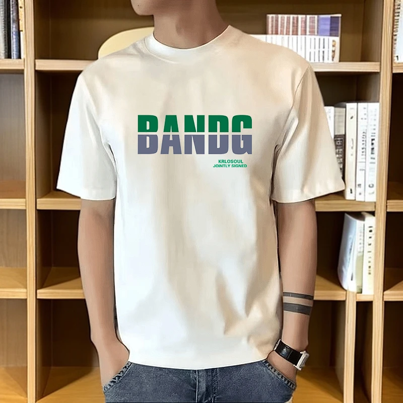 夏季男士休闲短袖T恤美式痞帅重磅短袖T恤青年男女款夏季ins潮牌