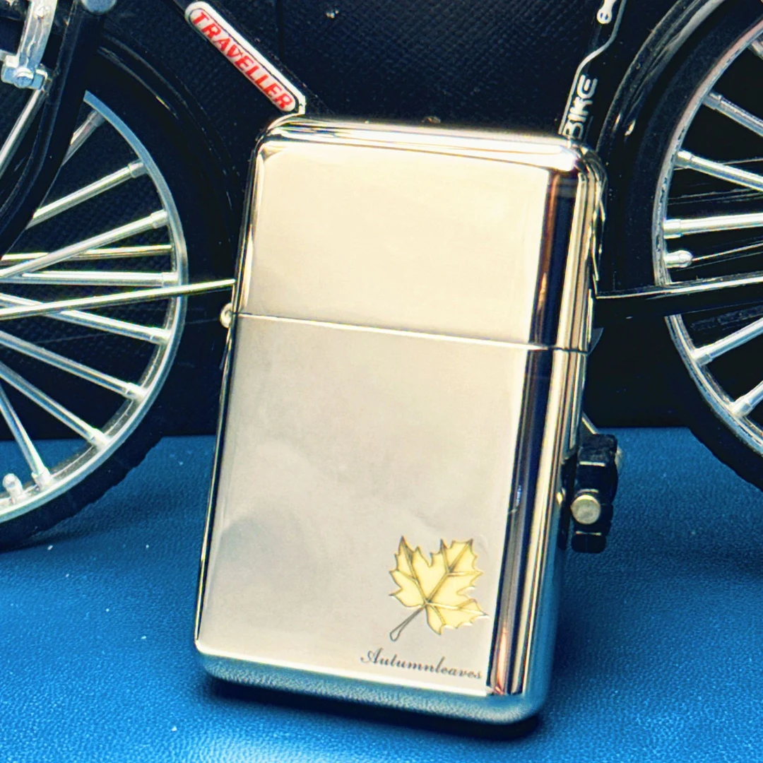 STAR超薄S16白镍精致枫叶全铜密封内胆防风打火机创意打火机男士