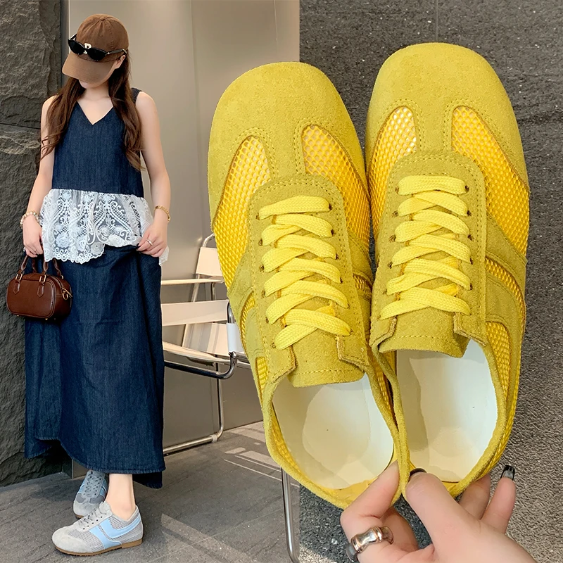 【现货+运费补贴】德训鞋女新款夏季网面透气薄款轻便百搭阿甘鞋