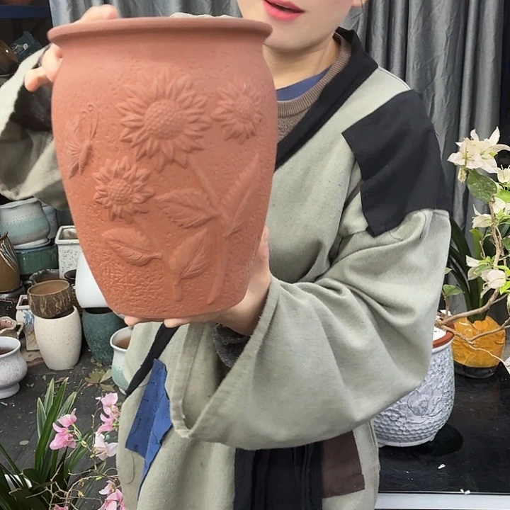 19×24 -粗陶花盆有孔-买买买