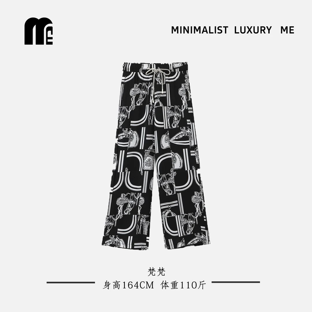 ME【罗马假日】夏季休闲潮流直筒裤设计师款8831