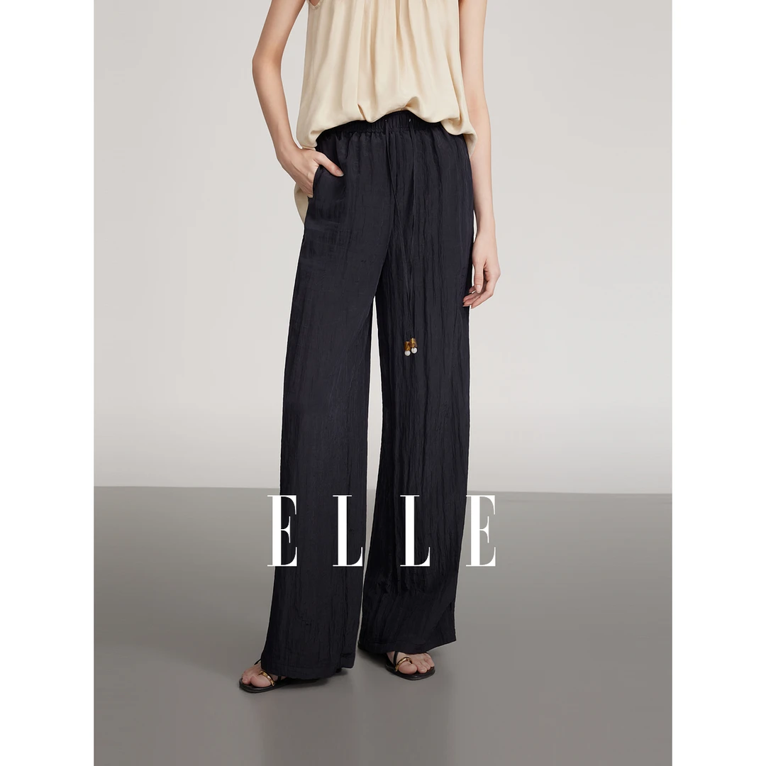 【商场同款】ELLE法式高级感廓形休闲裤女2025夏季新款L8SKS338