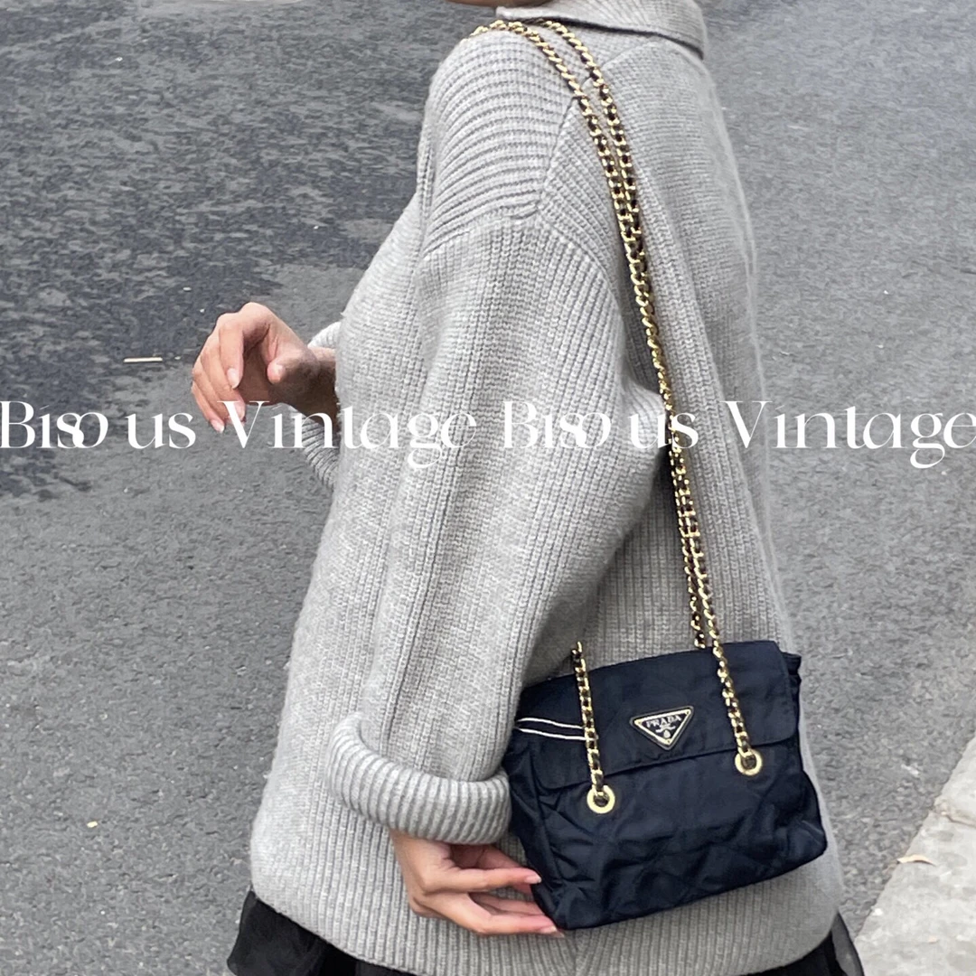 95新 Prada/普拉达 Prada 深蓝色 降落伞 单肩包