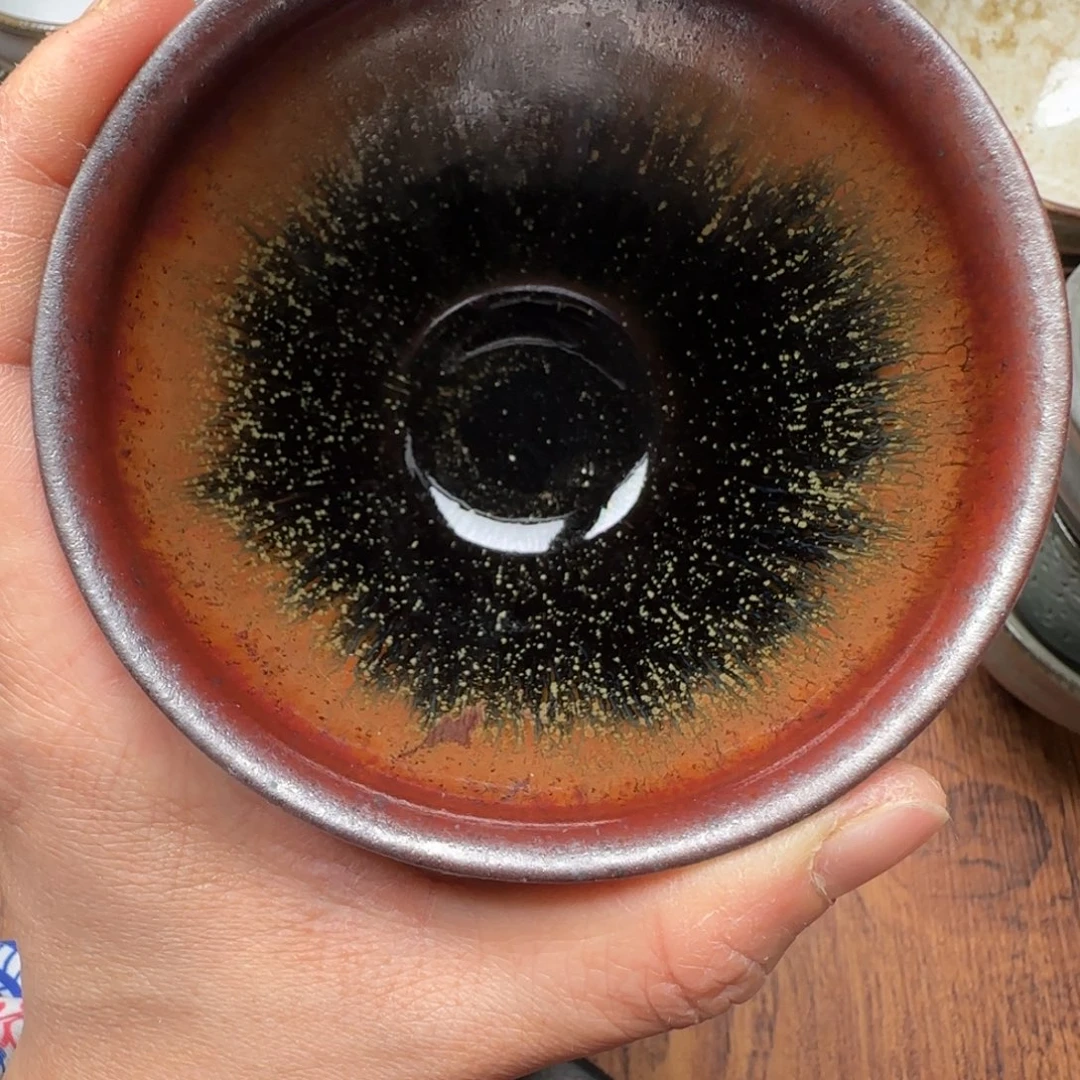 柴烧建盏茶盏茶杯93