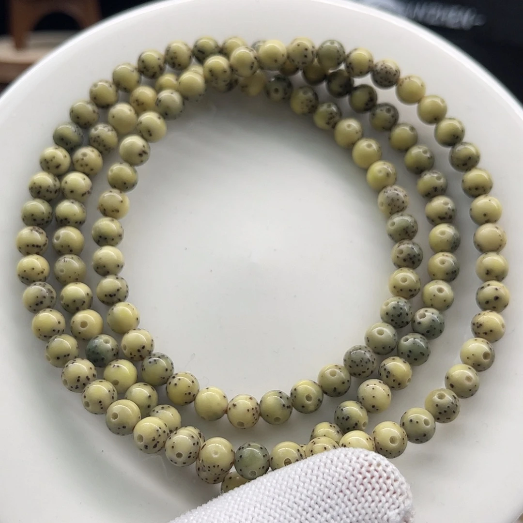 星月菩提手串石玉青花龙蛋6圆珠同枝正月精抛长串