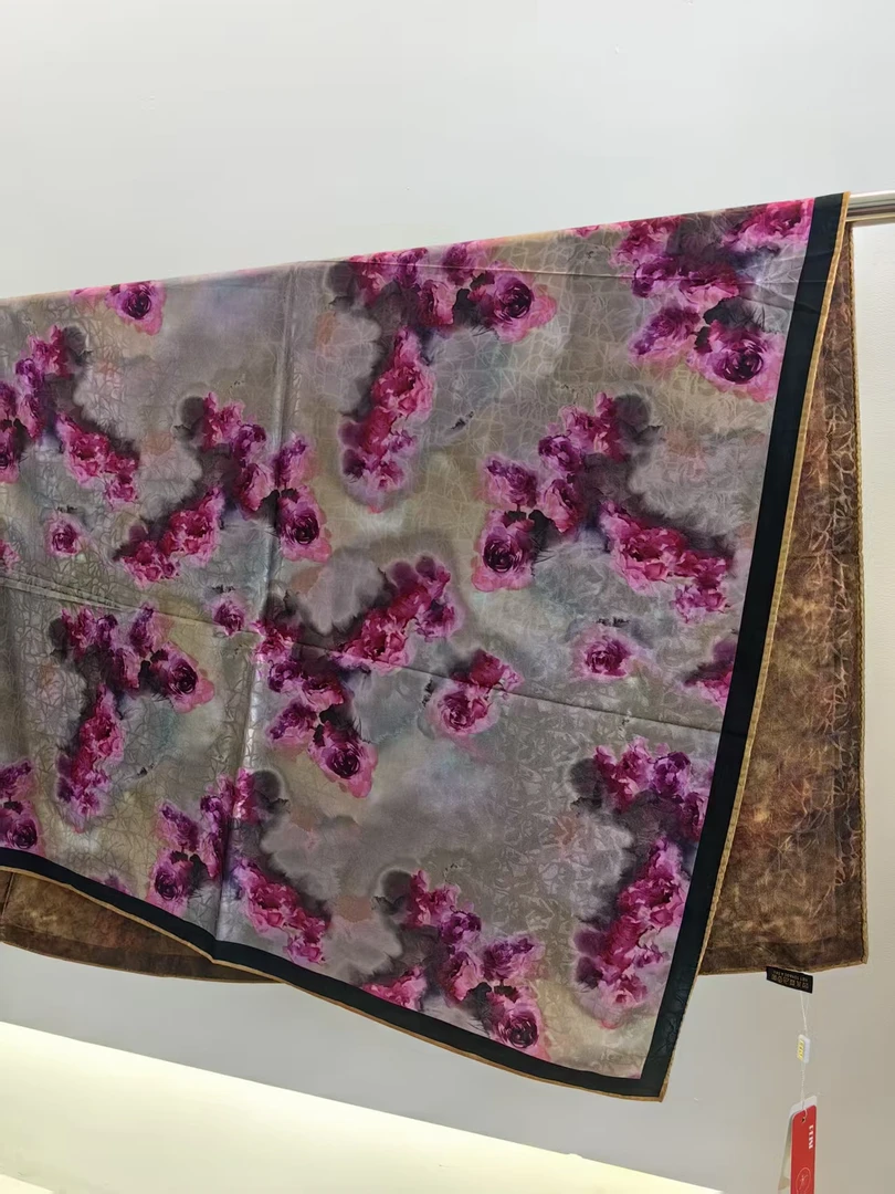 【紫烟罗】140*140新款重锻云锦香云高货重磅国风高端丝巾