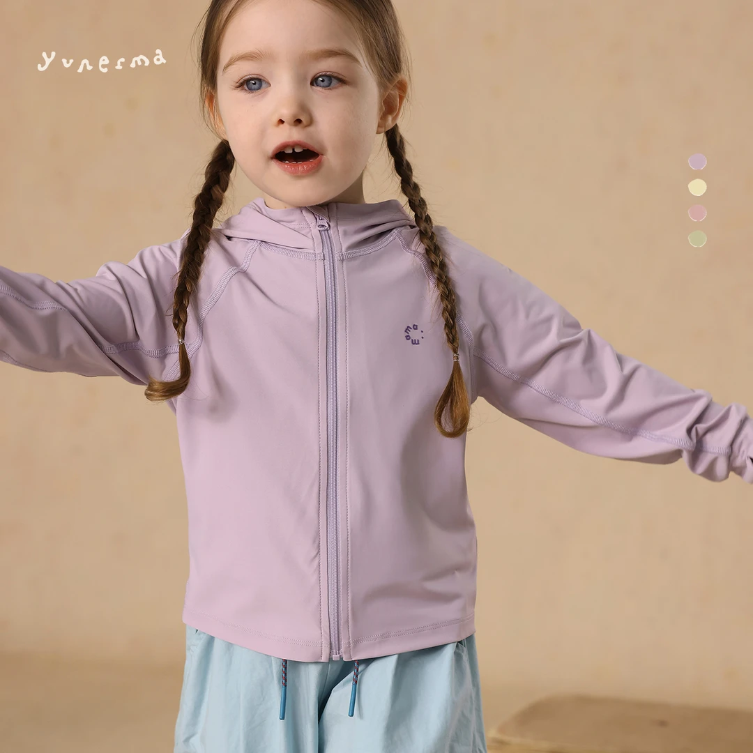 允儿妈女童夏季UPF50+凉感速干防晒衫宝宝幼儿园洋气百搭连帽外套