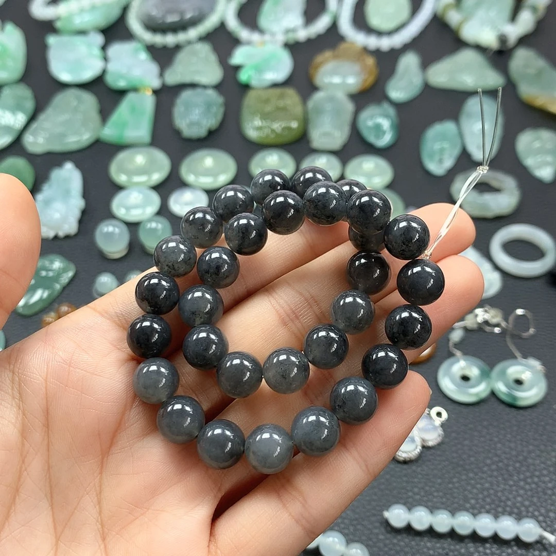 纳***图翡翠未镶嵌颈饰手串