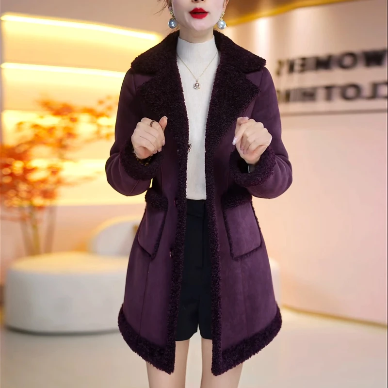 高档贵气加绒加厚毛呢外套女2025冬季新款女士精致显瘦中长款大衣