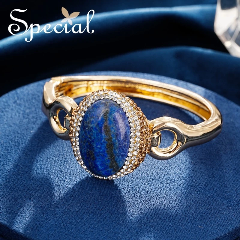 special【预售8/13】青金石时尚气质欧若风复古开口手镯女幽蓝秘境