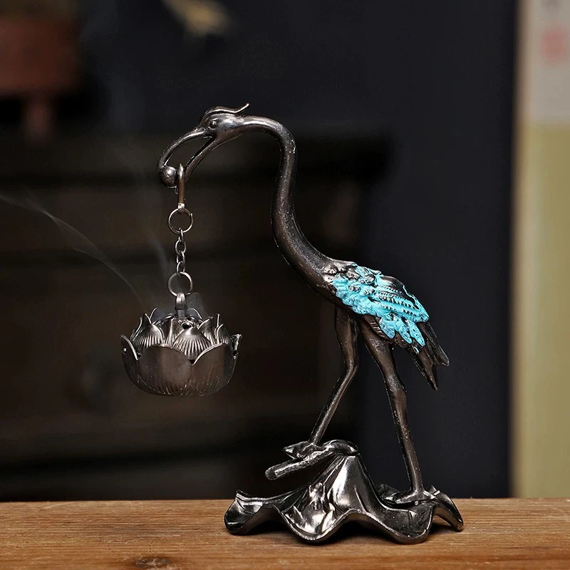 TJ069 仙鹤悬挂香炉新中式创意摆件