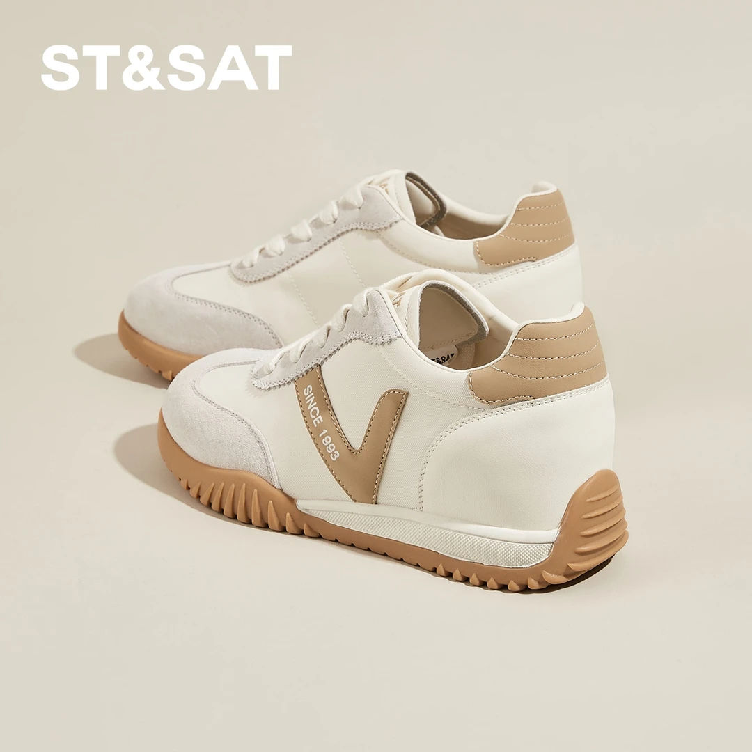 星期六女鞋复古真皮德训鞋2025夏季新款轻便舒适百搭运动休闲板鞋